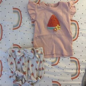 Pink Baby Girl Watermelon Outfit